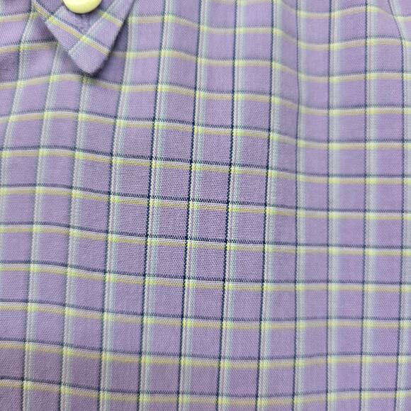 Brooks Brothers 346 Original Polo Shirt Short Sleeve Men M Slim fit Purple Check - Picture 5 of 12